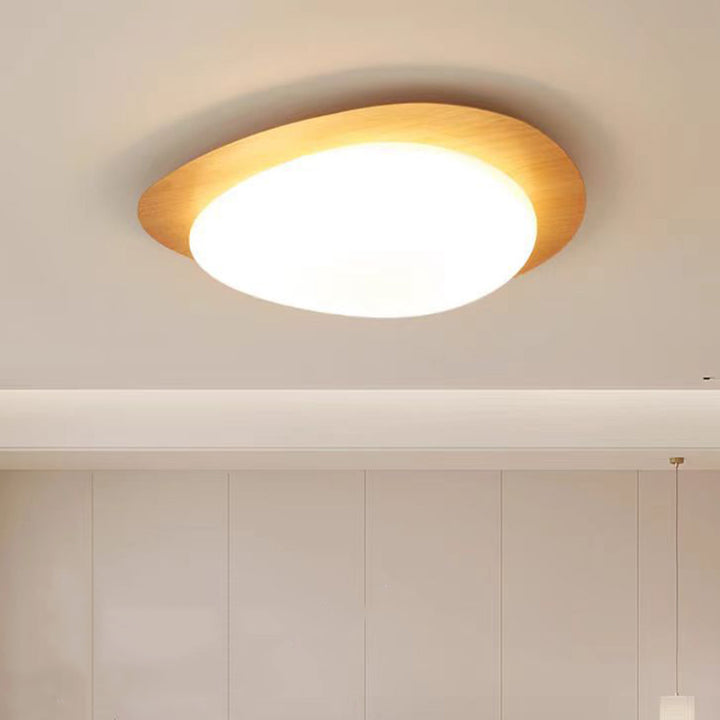 Zeitgenössische skandinavische Kieselstein-Oval-Acryl-Eisen-LED-Deckenleuchte für das Schlafzimmer 