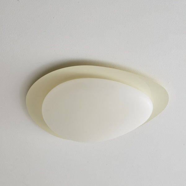Luz de techo LED de montaje empotrado de hierro acrílico ovalado de guijarros escandinavos contemporáneos para dormitorio 