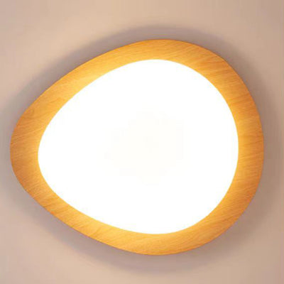 Luz de techo LED de montaje empotrado de hierro acrílico ovalado de guijarros escandinavos contemporáneos para dormitorio 