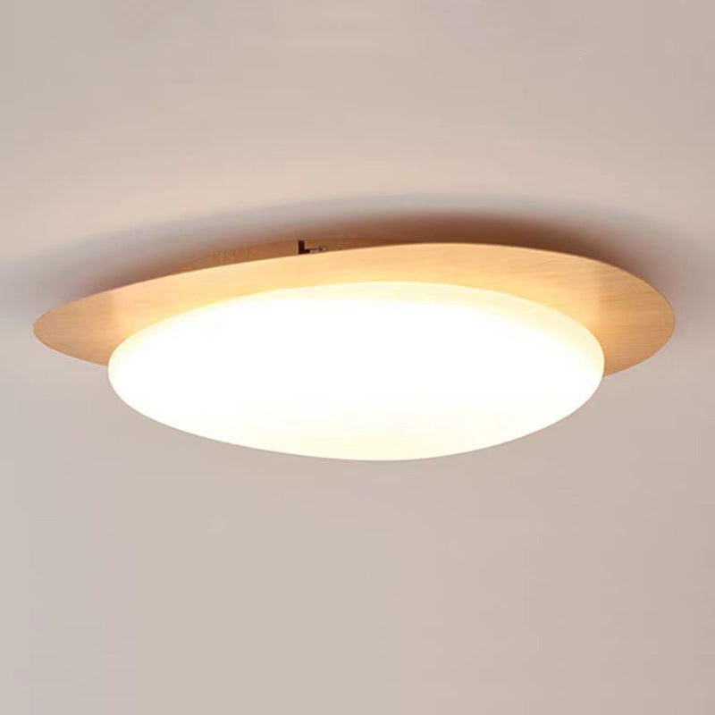 Luz de techo LED de montaje empotrado de hierro acrílico ovalado de guijarros escandinavos contemporáneos para dormitorio 