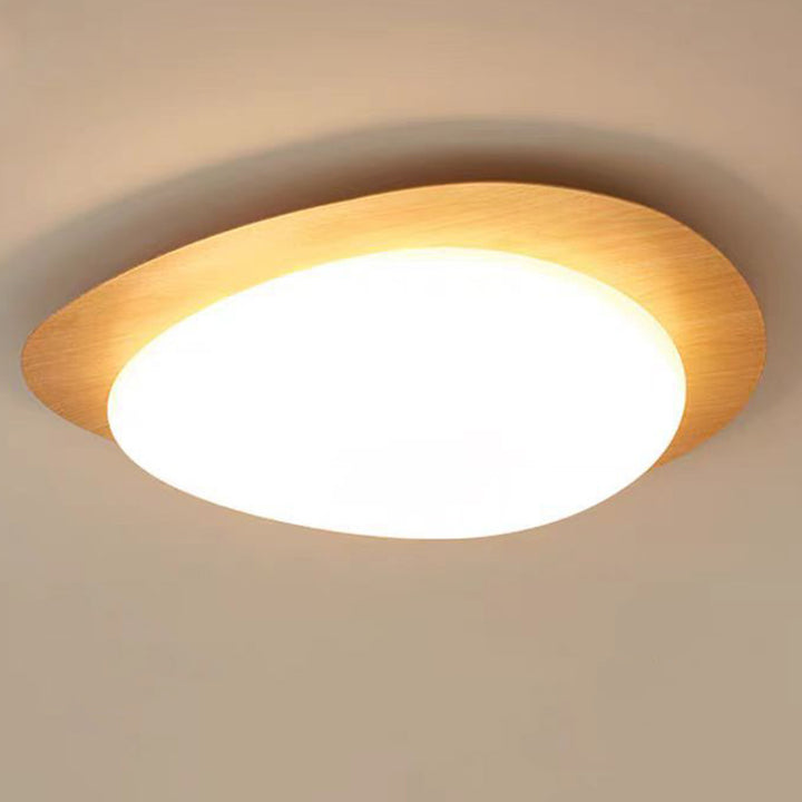Zeitgenössische skandinavische Kieselstein-Oval-Acryl-Eisen-LED-Deckenleuchte für das Schlafzimmer 