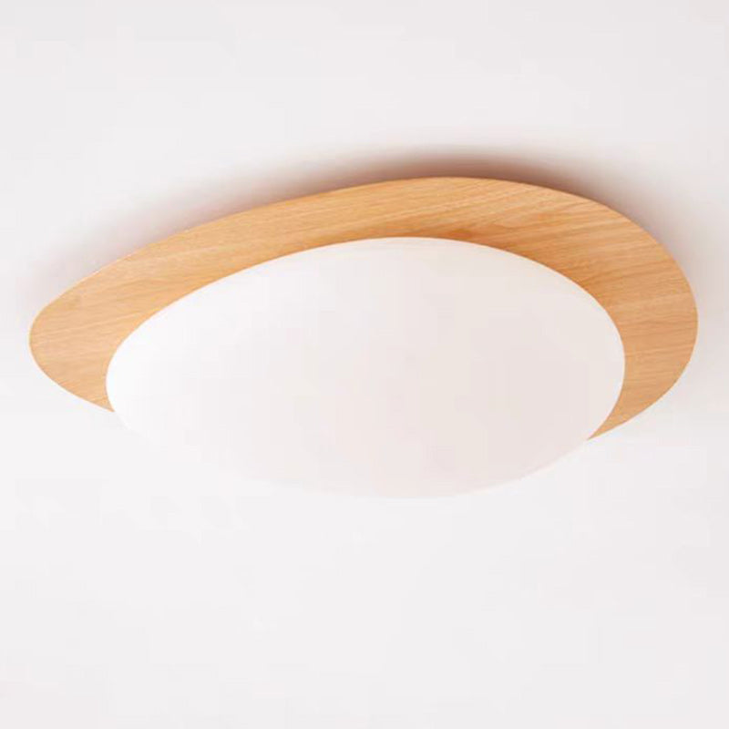 Luz de techo LED de montaje empotrado de hierro acrílico ovalado de guijarros escandinavos contemporáneos para dormitorio 