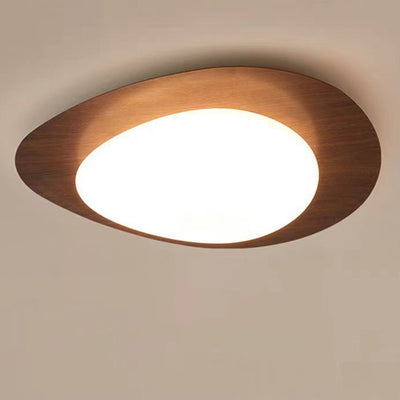 Luz de techo LED de montaje empotrado de hierro acrílico ovalado de guijarros escandinavos contemporáneos para dormitorio 