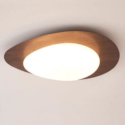 Luz de techo LED de montaje empotrado de hierro acrílico ovalado de guijarros escandinavos contemporáneos para dormitorio 