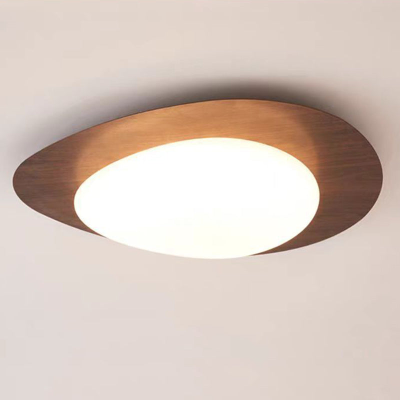 Luz de techo LED de montaje empotrado de hierro acrílico ovalado de guijarros escandinavos contemporáneos para dormitorio 