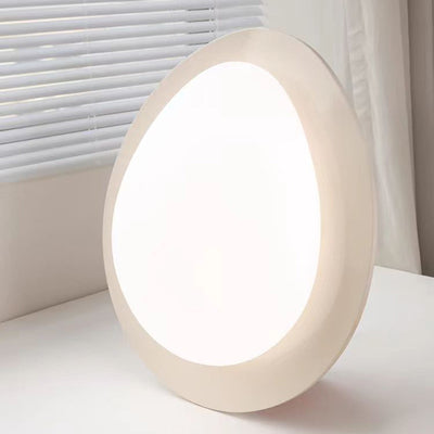 Luz de techo LED de montaje empotrado de hierro acrílico ovalado de guijarros escandinavos contemporáneos para dormitorio 