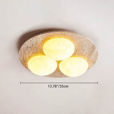 Luz de techo empotrada LED contemporánea creativa redonda de travertino amarillo para sala de estar 