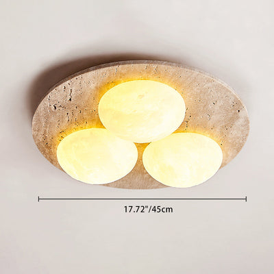 Luz de techo empotrada LED contemporánea creativa redonda de travertino amarillo para sala de estar 