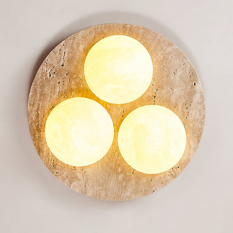 Luz de techo empotrada LED contemporánea creativa redonda de travertino amarillo para sala de estar 
