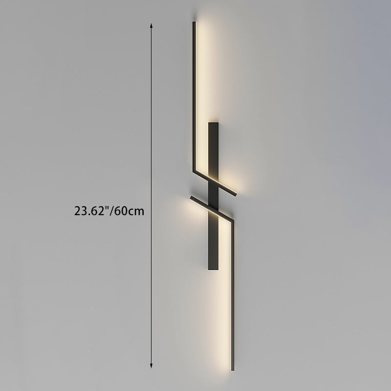 Modern Minimalist Strip Rectangle Line Silicone Aluminum LED Wall Sconce Lamp For Living Room