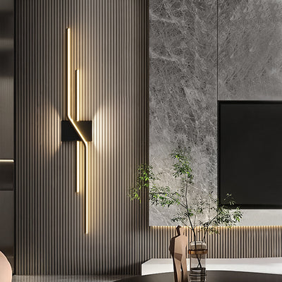 Modern Minimalist Strip Rectangle Line Silicone Aluminum LED Wall Sconce Lamp For Living Room