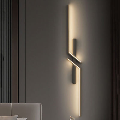 Modern Minimalist Strip Rectangle Line Silicone Aluminum LED Wall Sconce Lamp For Living Room