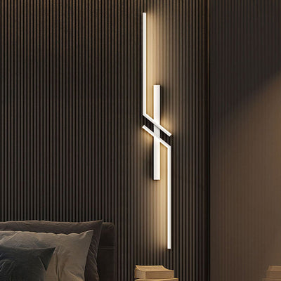 Modern Minimalist Strip Rectangle Line Silicone Aluminum LED Wall Sconce Lamp For Living Room