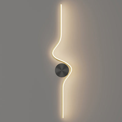 Lampe murale LED en laiton silicone à ligne courbe simplicité moderne pour chambre 