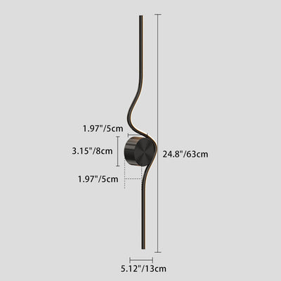 Lampe murale LED en laiton silicone à ligne courbe simplicité moderne pour chambre 