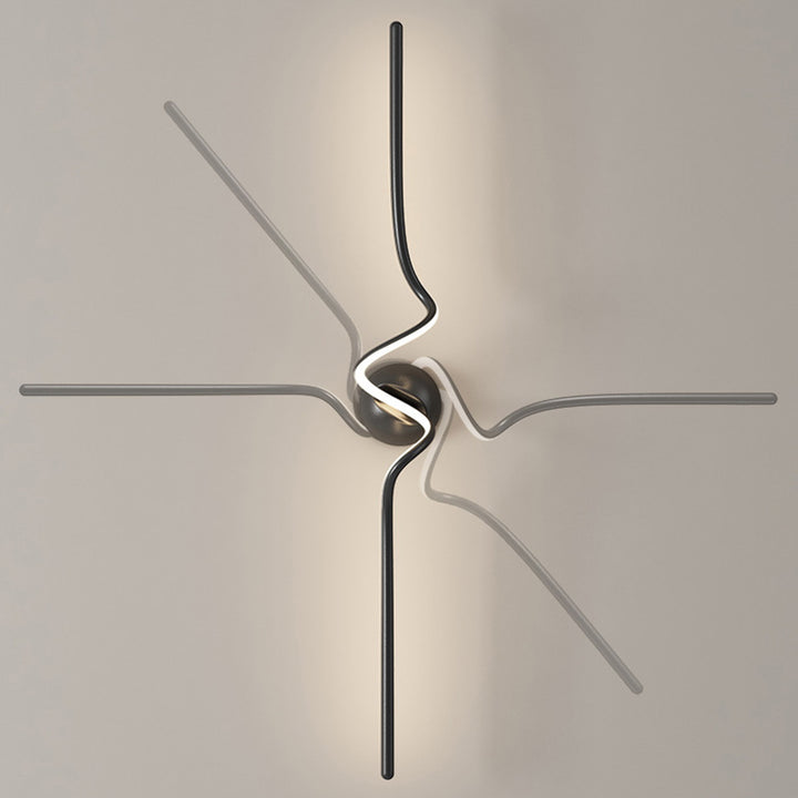 Zeitgenössische kreative Linie Biegung Lange Silikon Aluminium LED Wandleuchte für Schlafzimmer 