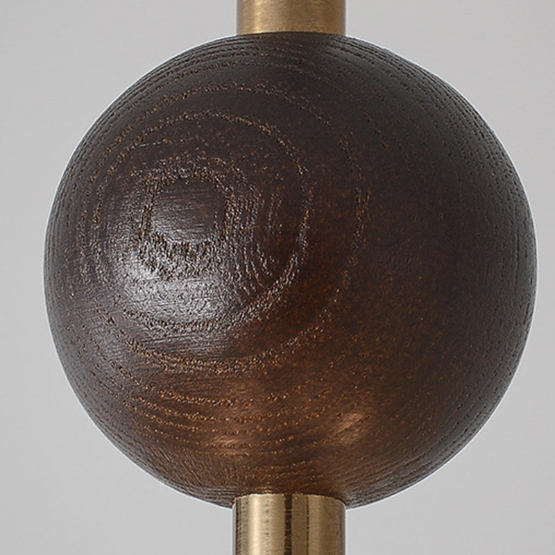 Lustre suspendu à 1 lumière en tissu orbe demi-rond chinois traditionnel avec bois massif et fer pour salon 