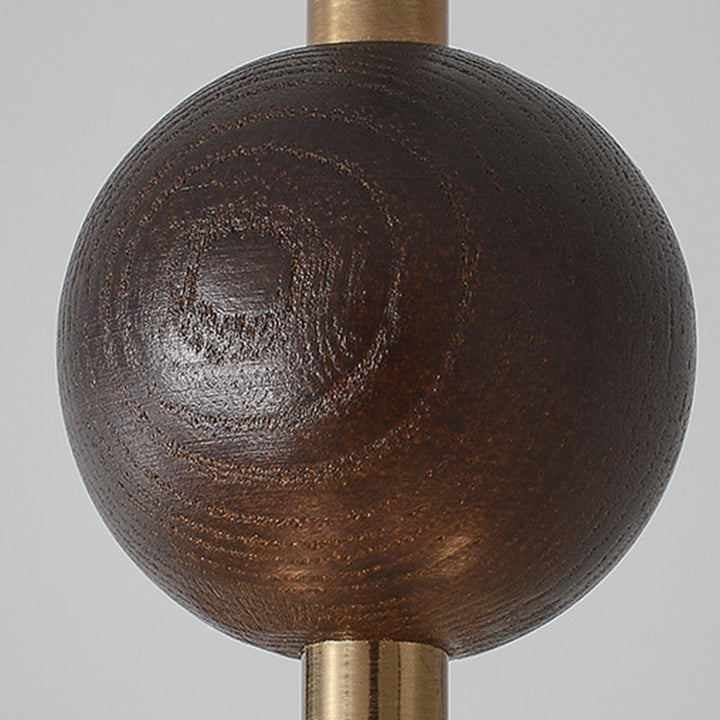 Lustre suspendu à 1 lumière en tissu orbe demi-rond chinois traditionnel avec bois massif et fer pour salon 