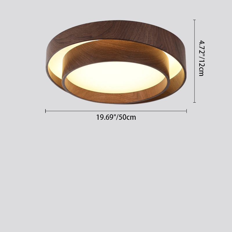 Lámpara de techo LED de montaje empotrado redonda de PVC y hierro escandinava contemporánea para sala de estar 