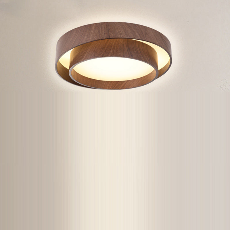 Lámpara de techo LED de montaje empotrado redonda de PVC y hierro escandinava contemporánea para sala de estar 