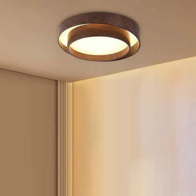 Lámpara de techo LED de montaje empotrado redonda de PVC y hierro escandinava contemporánea para sala de estar 