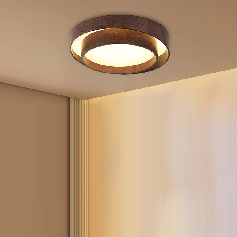 Lámpara de techo LED de montaje empotrado redonda de PVC y hierro escandinava contemporánea para sala de estar 