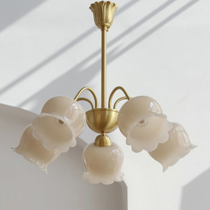 Lustre en laiton résine à cloche ramifiée traditionnelle française 3/5/6/8 lumières pour salon 