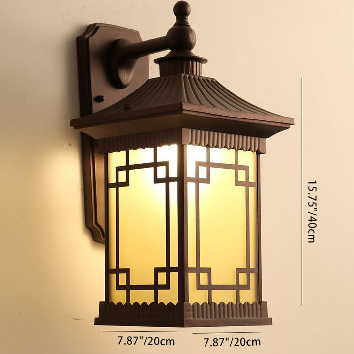 Traditionelle rustikale Haus rechteckige quadratische Glas Aluminium 1-Licht Wandleuchte für das Schlafzimmer 