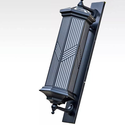 Lampe murale LED en aluminium PC solaire étanche à colonne hexagonale chinoise traditionnelle pour jardin 