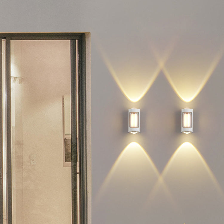 Applique murale LED en aluminium PC diamant rond rectangulaire de simplicité moderne pour jardin 