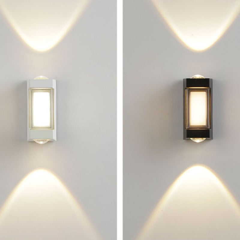 Applique murale LED en aluminium PC diamant rond rectangulaire de simplicité moderne pour jardin 