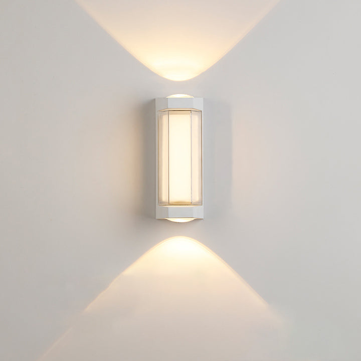 Modern Simplicity Rectangle Round Diamond PC Aluminum LED Wall Sconce Lamp For Garden