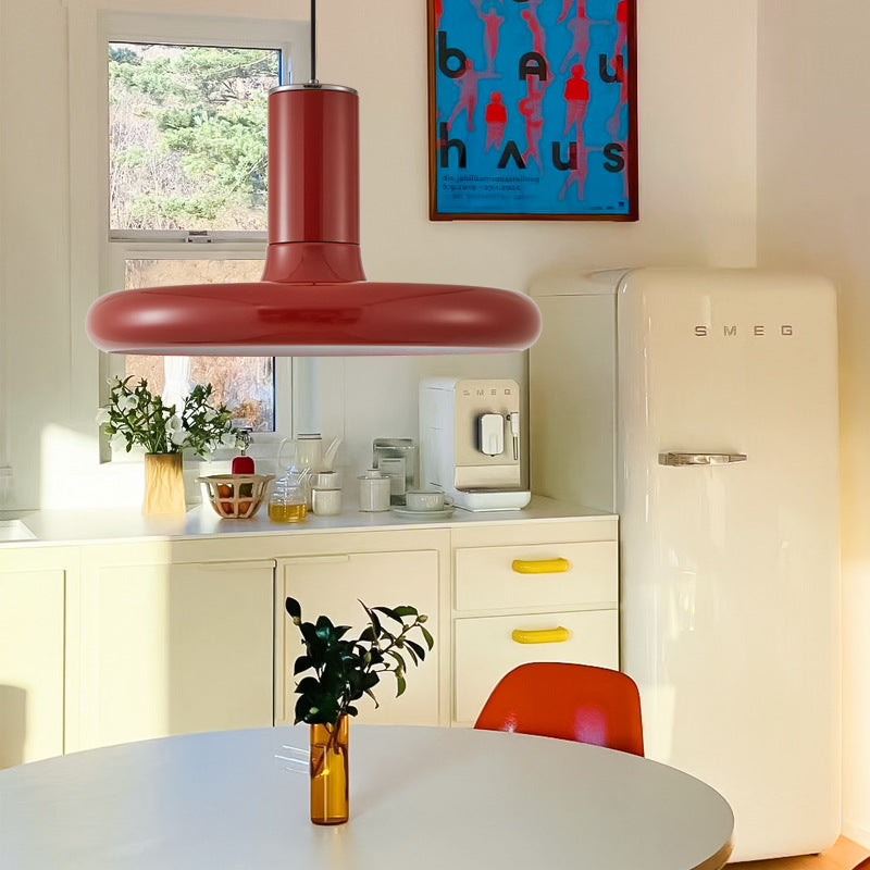 Frisbee en aluminium traditionnel chinois en forme de cylindre rond 1-lumière pour salon 