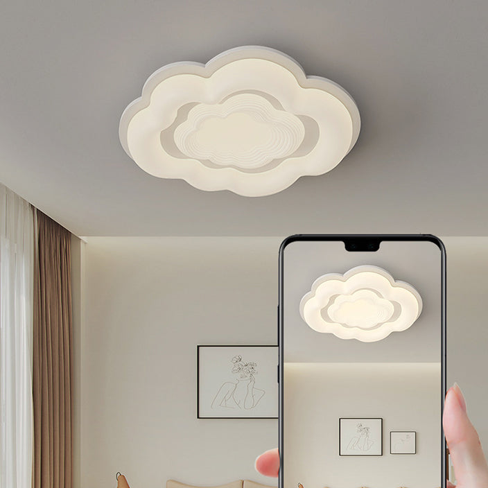 Lumière de plafond encastrée LED en fer PE crème Art déco moderne pour salon 