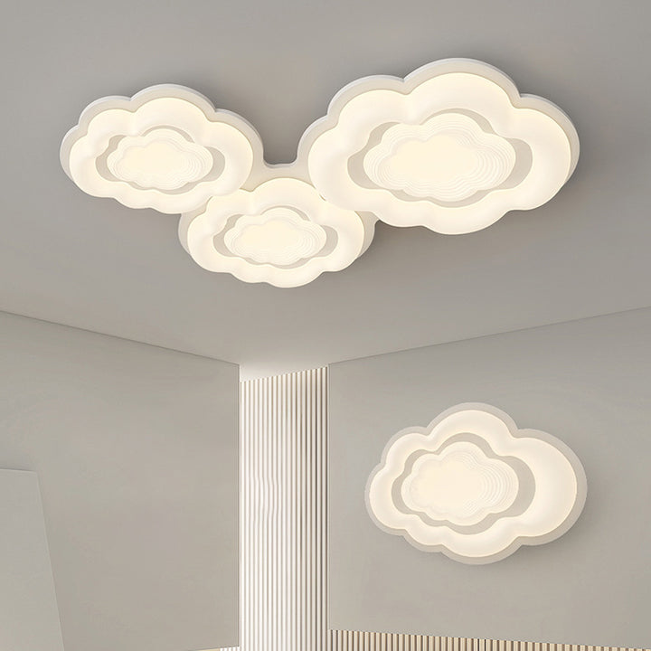 Lumière de plafond encastrée LED en fer PE crème Art déco moderne pour salon 