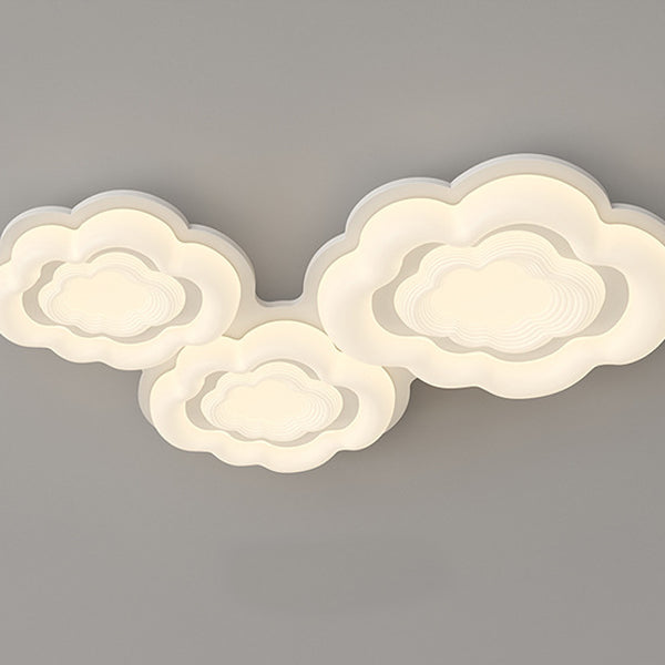 Lumière de plafond encastrée LED en fer PE crème Art déco moderne pour salon 