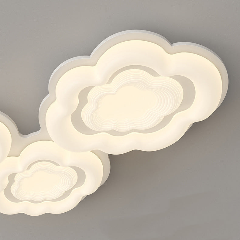 Lumière de plafond encastrée LED en fer PE crème Art déco moderne pour salon 