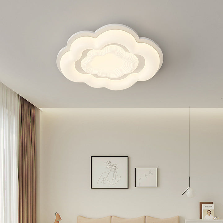 Lumière de plafond encastrée LED en fer PE crème Art déco moderne pour salon 