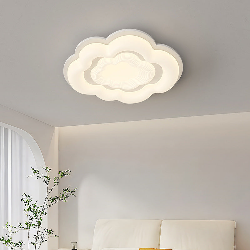 Lumière de plafond encastrée LED en fer PE crème Art déco moderne pour salon 
