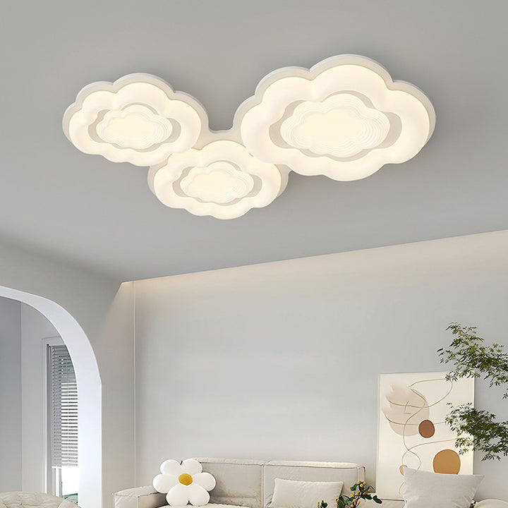 Lumière de plafond encastrée LED en fer PE crème Art déco moderne pour salon 