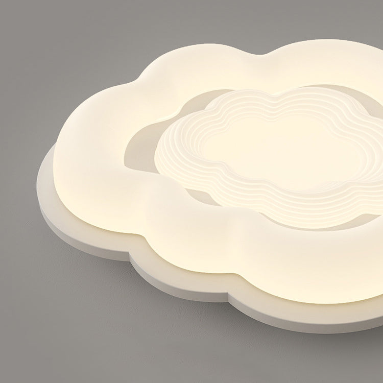 Lumière de plafond encastrée LED en fer PE crème Art déco moderne pour salon 