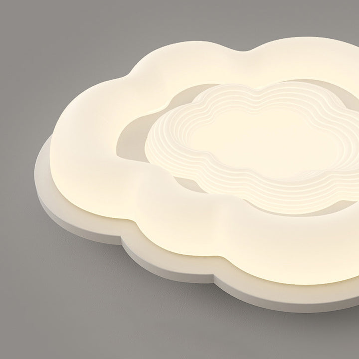 Lumière de plafond encastrée LED en fer PE crème Art déco moderne pour salon 