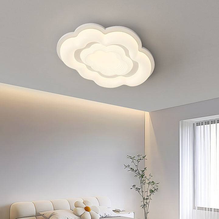 Lumière de plafond encastrée LED en fer PE crème Art déco moderne pour salon 