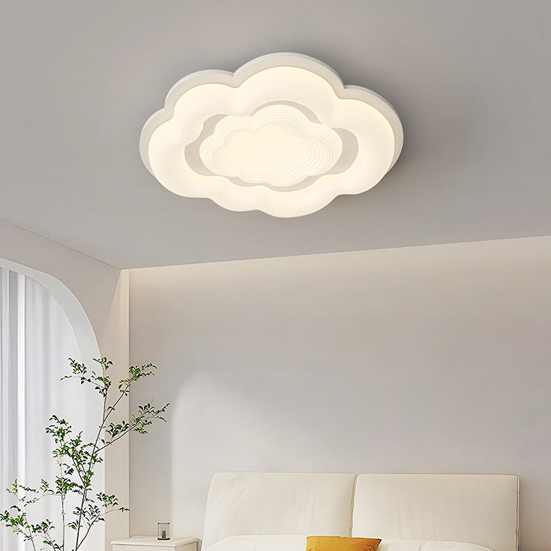 Lumière de plafond encastrée LED en fer PE crème Art déco moderne pour salon 
