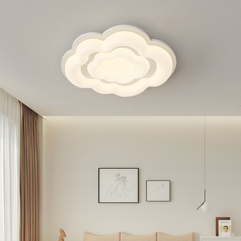 Lumière de plafond encastrée LED en fer PE crème Art déco moderne pour salon 