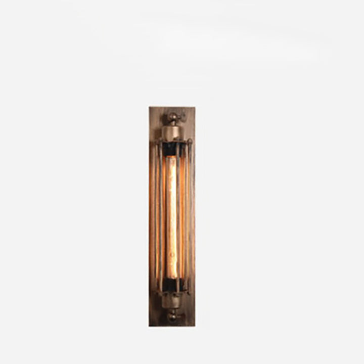 Applique Murale Traditionnelle Vintage Rectangle Cylindre Verre Fer 1-Lumière Pour Salon 