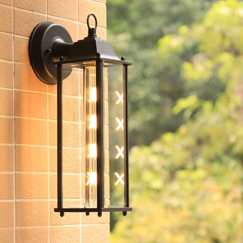 Lampe murale moderne minimaliste en verre rectangulaire carré rond en aluminium à 1 lumière pour jardin 