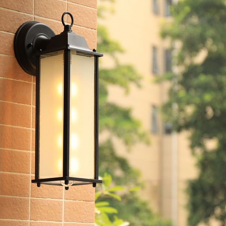 Lampe murale moderne minimaliste en verre rectangulaire carré rond en aluminium à 1 lumière pour jardin 