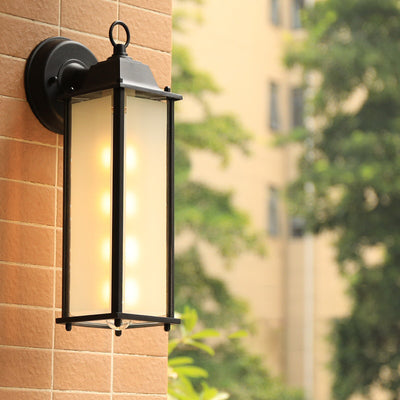 Lampe murale moderne minimaliste en verre rectangulaire carré rond en aluminium à 1 lumière pour jardin 
