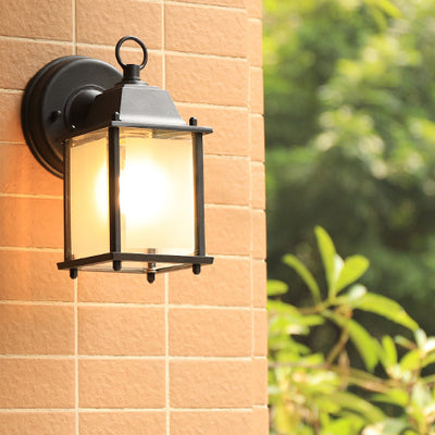 Lampe murale moderne minimaliste en verre rectangulaire carré rond en aluminium à 1 lumière pour jardin 